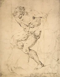 Ein Teufel, Zeichnung von Michelangelo. Gabinetto dei Disegni e delle Stampe, Uffizien-Galerie, Florenz